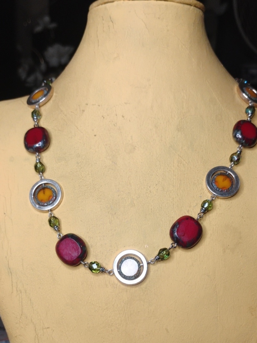 Artisan Handmade Czech Glass Statement Necklace ✨